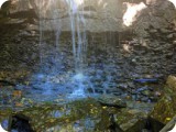 Natural waterfall - a peaceful oasis in the woods behind the schoolhouse property.