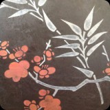 31  Skimstone Concrete Carpet Detail Featuring Oriental Cherry Blossom on Ebony Frost Background