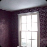 3 Merlot Lusterstone with Warm Silver Moroccan Trellis Feature Wall